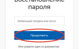 Восстановление пароля на портале Госуслуг от учётной записи