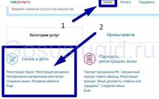 Процесс восстановления свидетельства о рождении через портал Госуслуги