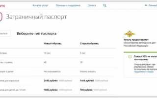Оплата загранпаспорта через госуслуги со скидкой