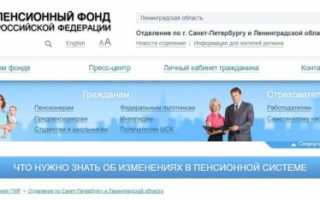 Отделение Пенсионного фонда РФ по Санкт-Петербургу и Ленинградской области