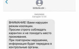 Угрожающие SMS-сообщения о нарушении самоизоляции приходят россиянам от Госуслуг