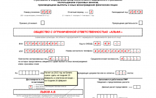 Форма РСВ-1 – образец заполнения в 2018 году