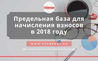 Предельная величина базы для начисления страховых взносов-2019