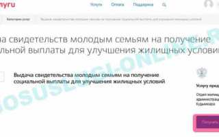 Госуслуги Молодая семья